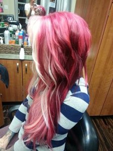 pink hair extensions
