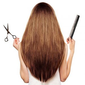 brown hair and hairdresser's tools