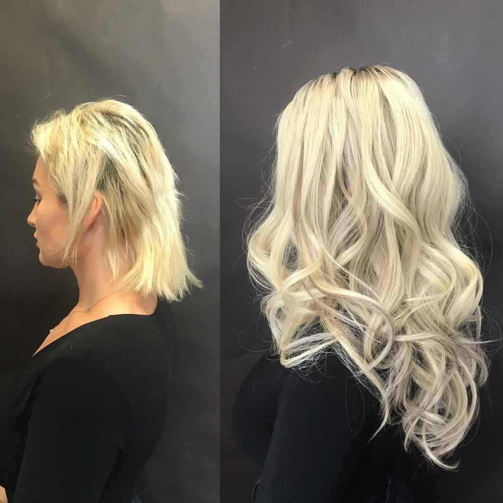 17" Tape-in Hair Extensions platinum