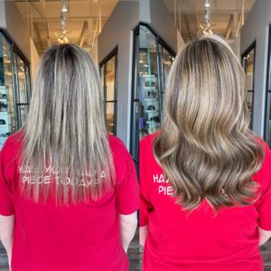 14 in blonde highlights great lengths glo extensions denver