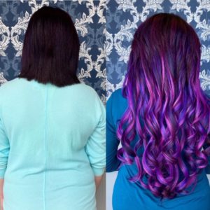 go purple with hair extensions
