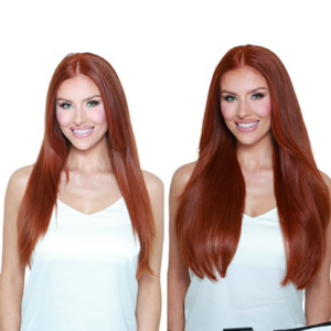 Before & After clip in hair extensions denver