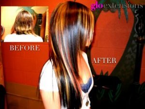 BEFORE AND AFTER - Fusion Hair Extensions - Glo Extensions Denver
