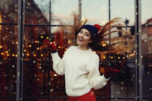 Winter hairstyles: straight hairstyles